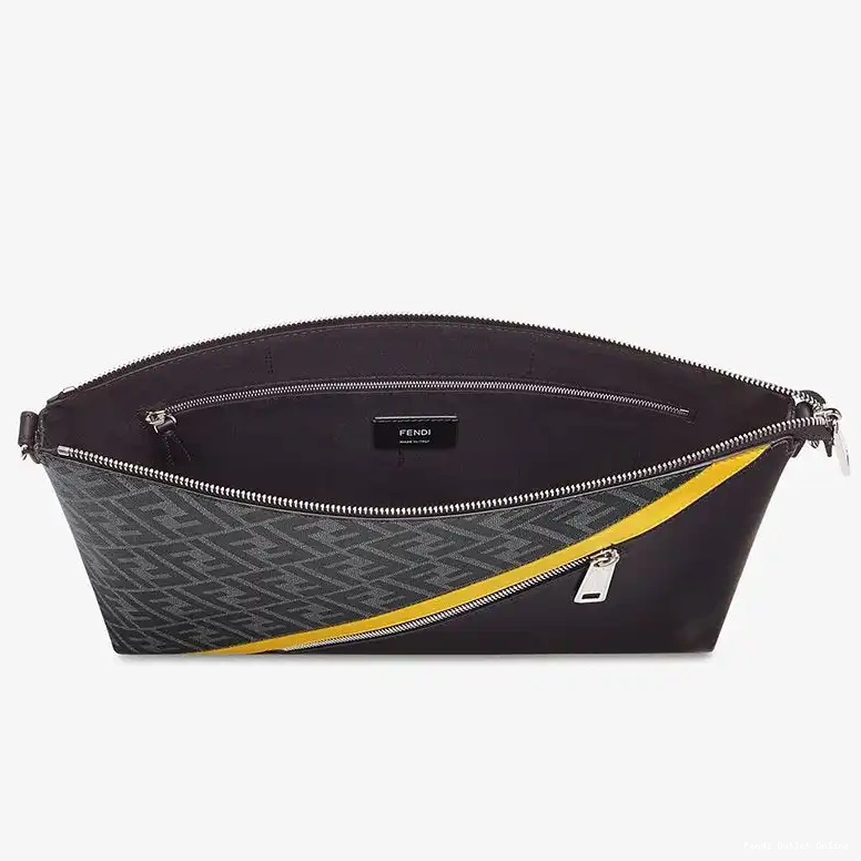 Cheap Bag Slim FF Messenger In Motif Fendi Black Fabric 0706